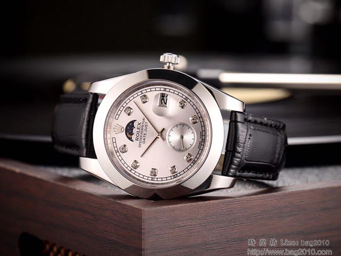 ROLEX勞力士 男士腕表 經典熱賣 高雅品位 全自動機械機芯 真皮錶帶 百搭款手錶  wssb4751